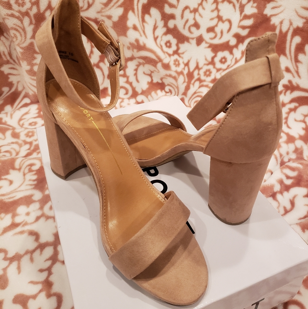 Blush Pink Block Heel Sandal Size 10